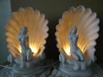 Curiosa vintage design lampen schelplampen met beelden 42cm, Antiek en Kunst, Ophalen of Verzenden