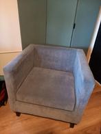 Leuke fauteuil grijs rib stof, Huis en Inrichting, Banken | Sofa's en Chaises Longues, Ophalen, Eenpersoons, Zo goed als nieuw