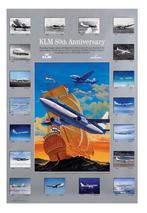 Vintage poster KLM, Ophalen, Rechthoekig Staand, Met lijst, Deurposter of groter