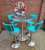 FIFTIES SIXTIES AMERIKAANSE BARKRUKKEN BEL AIR BAR TAFEL, Huis en Inrichting, Barkrukken, Ophalen, 60 tot 90 cm, Met voetsteun