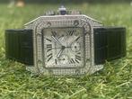 Te Koop Cartier Santos XL Diamond Automaat, Sieraden, Tassen en Uiterlijk, Horloges | Heren, Overige merken, Leer, Staal, Polshorloge