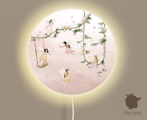 Ronde Wandlamp Droomvlucht Roze 35 cm (Ø) Oliver Robins, Kinderen en Baby's, Kinderkamer | Inrichting en Decoratie, Nieuw, Lamp