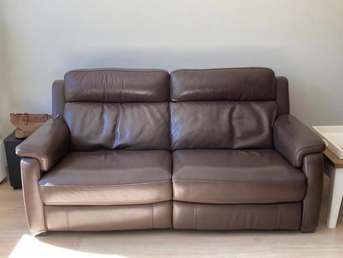 Mooie, comfortabel bruin leren bankstellen te koop., Huis en Inrichting, Banken | Bankstellen, Zo goed als nieuw, 75 tot 100 cm