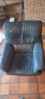 Lederen draaistoel - Gratis af te halen!, Ophalen, Gebruikt, 75 tot 100 cm, 50 tot 75 cm