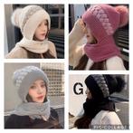 Mooie winterwarme muts met sjaal 4 verschillende kleuren, Verzenden, Nieuw, Muts