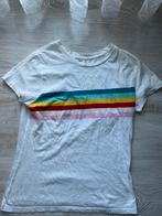 Dames shirt, regenboog maat S pull&bear, Verzenden, Wit, Zo goed als nieuw, Korte mouw