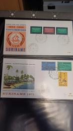 2 x FDC Suriname, Postzegels en Munten, Postzegels | Eerstedagenveloppen, Ophalen of Verzenden, Onbeschreven, Rest van de wereld