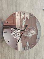 Wandklok - Kitten & Tijger Design, Ophalen of Verzenden, Zo goed als nieuw, Analoog, Wandklok