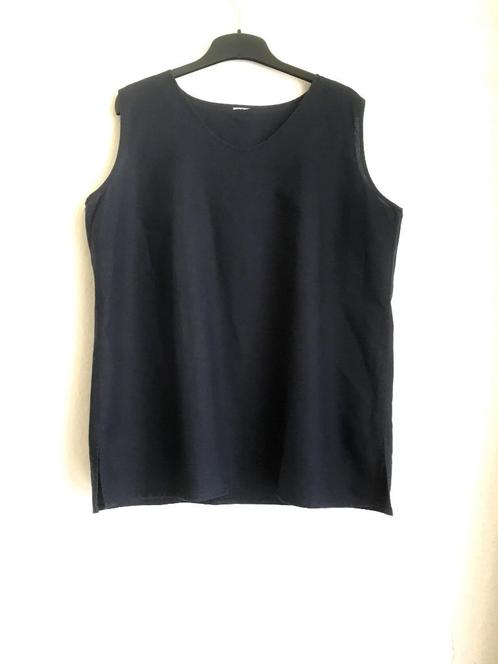Nachtblauwe Linnen Top, Kleding | Dames, Grote Maten, Nieuw, Blouse of Tuniek, Blauw, Ophalen of Verzenden