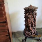 GROTE OUDE  BEWERKTE KAARS + STANDAARD- RELIGIE/ KUNST, Ophalen