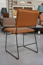 2 x luxe eetkamerstoel Norman Jess Design metaal leer bruin, Ophalen, Twee, Bruin, Zo goed als nieuw