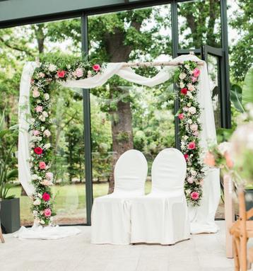 Berkenhouten backdrop inclusief doek