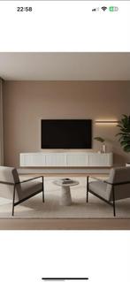 Moderne zwevende tv kast, Kunststof, 100 tot 150 cm, Verzenden, Zo goed als nieuw