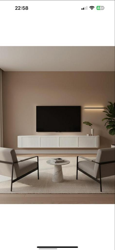 Moderne zwevende tv kast, Huis en Inrichting, Kasten | Televisiemeubels, Zo goed als nieuw, Minder dan 100 cm, 100 tot 150 cm