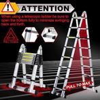 Telescopische ladder | aluminium | opvouwbaar | 5 m | Nieuw, Nieuw, Ophalen of Verzenden, Ladder, Opvouwbaar of Inschuifbaar