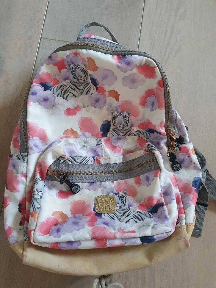 Pick & Pack school Rugzak Tijgerprint, Sieraden, Tassen en Uiterlijk, Tassen | Schooltassen, Zo goed als nieuw, Rugtas, Minder dan 30 cm