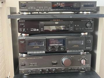 Sony / Technics stereoset incl meubel beschikbaar voor biedingen