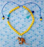 Handgemaakte Parelketting kangoeroe voor Kinderen, Sieraden, Tassen en Uiterlijk, Ophalen of Verzenden, Nieuw, Geel, Ketting