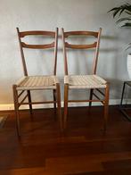 Set vintage stoelen -stijl van Italiaanse designer Gio Ponti, Ophalen of Verzenden, Bruin, Twee