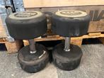 2 x 32 kg rubberen dumbells beschadigd, Sport en Fitness, Fitnessmaterialen, Ophalen, Dumbbell, Gebruikt, Beschadigd