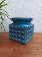 Mooie blauwe bloempot. Noppen. Retro. No vintage, Tuin en Terras, Bloempotten, Rond, Ophalen of Verzenden, Zo goed als nieuw, Minder dan 25 cm