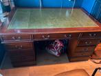 Oud Engels bureau- groen leer- vintage desk, Antiek en Kunst, Antiek | Kantoor en Zakelijk, Ophalen