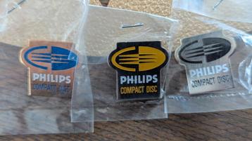 Exclusieve set Philips Compact Disc promotie pins (speldjes) beschikbaar voor biedingen