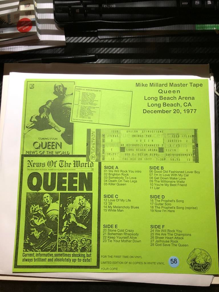 Queen Mike  Millard Master Tape Long Beach 12-20-1977 (3 lp), Ophalen of Verzenden, Zo goed als nieuw, 12 inch, Poprock