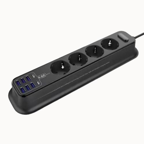 12-in-1 Smart Power Hub met USB & Type-C – Zwart, Muziek en Instrumenten, Kabels en Stekkers, Nieuw, Apparatuur, Ophalen of Verzenden
