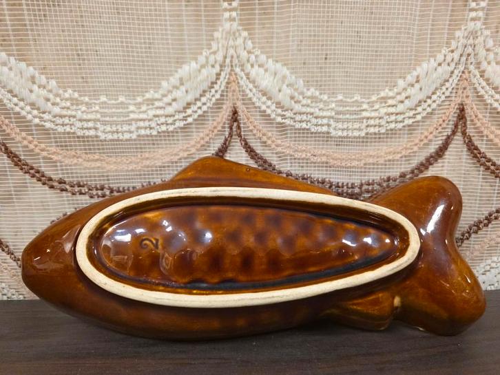 Vintage keramiek puddingvorm vis, Antiek en Kunst, Curiosa en Brocante, Ophalen of Verzenden