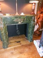 Groene marmeren schouw, Huis en Inrichting, Haarden, Ophalen, Gebruikt, Inzethaard, Houthaard