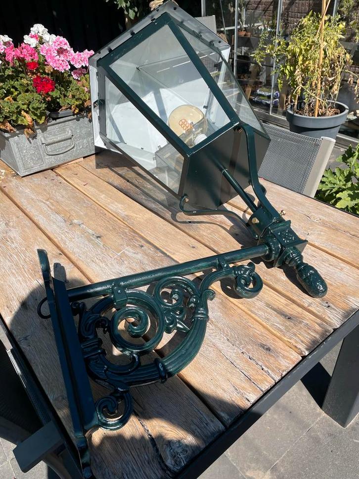 Gevellamp groot, Tuin en Terras, Buitenverlichting, Gebruikt, Wandlamp, Staal, Minder dan 50 watt, Netvoeding, Ophalen of Verzenden
