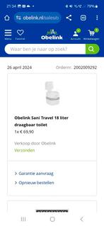 Nieuw Obelink Sani Travel 18 liter draagbaar toilet, Ophalen of Verzenden, Zo goed als nieuw