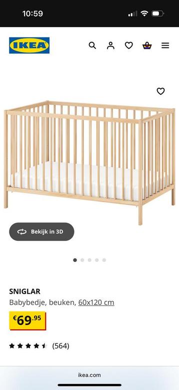 Ikea Ledikant Sniglar incl matras beschikbaar voor biedingen