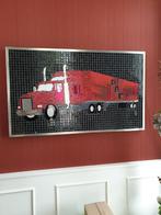 Mozaïek schilderij DAF truck met verlichting, Huis en Inrichting, Woonaccessoires | Schilderijen, Tekeningen en Foto's, Minder dan 50 cm