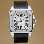 Cartier Santos 100 Xl 2656 Diamonds, Overige merken, Staal, Polshorloge, Ophalen of Verzenden