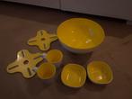 Rosti Mepal gele kommen, kopjes en onderzetters, Ophalen of Verzenden, Gebruikt