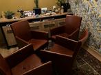eetkamerstoelen, Gebruikt, Leer, Ophalen of Verzenden, Vier