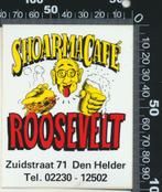 Sticker: Shoarma Cafe Roosevelt - Den Helder, Verzamelen, Stickers, Ophalen of Verzenden, Zo goed als nieuw, Bedrijf of Vereniging