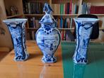 3-delig Delftsblauw kaststel, Antiek en Kunst, Antiek | Vazen, Ophalen of Verzenden
