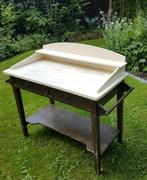 Brocante tafel/wastafel/sidetable hout, oud, Antiek en Kunst, Ophalen
