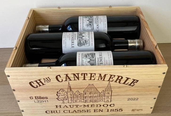 6x 2022 Château Cantemerle 0.75 OWC Haut-Médoc, Verzamelen, Wijnen, Nieuw, Rode wijn, Frankrijk, Ophalen of Verzenden