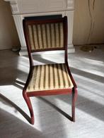 4 sjieke Mahonie Houten Gestoffeerde Stoelen, Huis en Inrichting, Stoelen, Ophalen, Gebruikt, Bruin, Vier