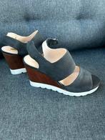 Elvio Zanon Zwarte Sleehak Sandalen Maat 39, Ophalen of Verzenden, Zo goed als nieuw, Zwart, Sandalen of Muiltjes