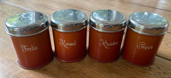Vintage Brabantia Kruidenpotjes - Set van 4, Huis en Inrichting, Keuken | Keukenbenodigdheden, Gebruikt, Ophalen of Verzenden