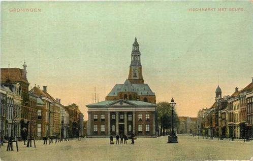 (300-100-049) Groningen Vischmarkt met Beurs, Verzamelen, Ansichtkaarten | Nederland, Groningen, Verzenden
