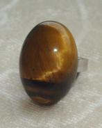 Verstelbare RVS ring met tijgeroog, Sieraden, Tassen en Uiterlijk, Ringen, Info.adorabeads@gmail.com, Want 18 Hoogvliet, Adorabeads