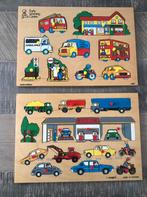 2 houten auto puzzels, Ophalen of Verzenden, Gebruikt