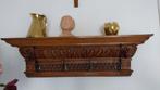 Antieke Houten Wandplank/ kapstok met Haken, Antiek en Kunst, Ophalen