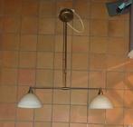 Hanglamp eettafel, in messing look, Ophalen, Gebruikt, 75 cm of meer, Glas